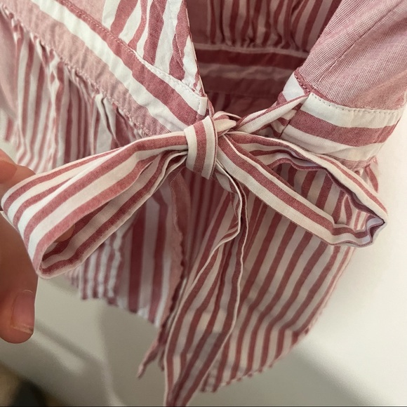 Madewell Ruffle-Hem Bold Stripe Feminine Wrap Top - Picture 10 of 14